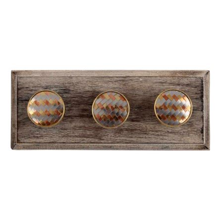 Silver Round Metal and Wooden Hooks